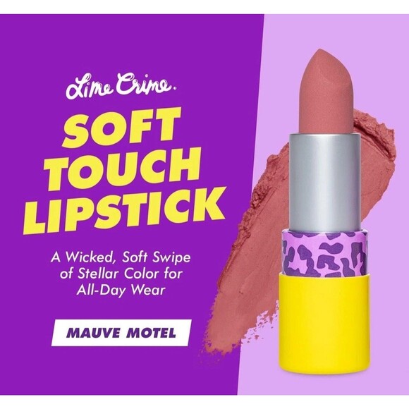 Lime Crime Soft Touch Lipstick Mauve Motel - Full Size.  New In Box - Picture 4 of 4